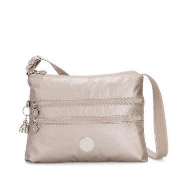 Kipling Alvar Metallic Crossbody Bags Silver | US81VNWEI