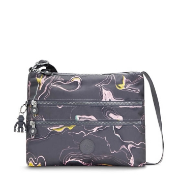 Kipling Alvar Printed Crossbody Bags Grey Multicolor | US97RWNZQ