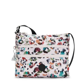 Kipling Alvar Printed Crossbody Bags White Multicolor | US54HZAKR