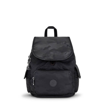 Kipling City Pack Small Classic Backpacks Black Camo | US41AMHZN