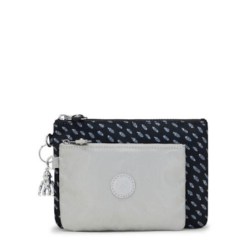 Kipling Duo Printed 2-in-Onees Pouches Grey | US17LZSRM