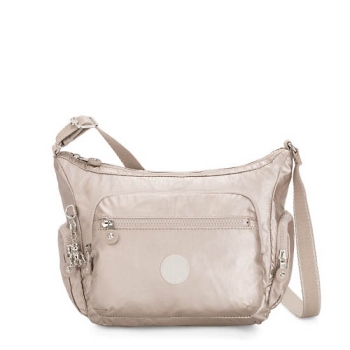 Kipling Gabbie Small Metallic Crossbody Bags Silver | US37GTMJN