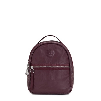 Kipling Kae Classic Metallic Backpacks Burgundy | US32HLORF