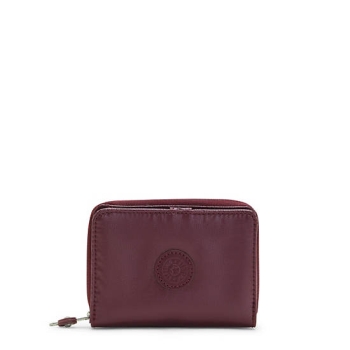 Kipling Money Love Metallic Small Wallets Burgundy | US40MTEFV