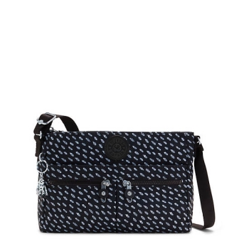 Kipling New Angie Printed Crossbody Bags Black | US43AFIGJ