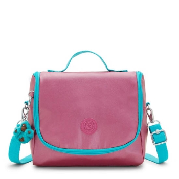 Kipling New Kichirou Metallic Lunch Bags Pink Beige | US09LXOMW