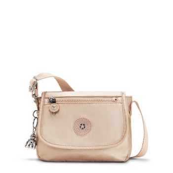 Kipling Sabian Metallic Crossbody Mini Bags Gold | US57JCVIG