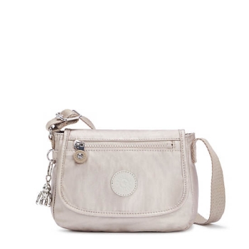 Kipling Sabian Metallic Crossbody Mini Bags Beige | US79AHFGD