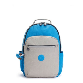 Kipling Seoul Large 15" Laptop Backpacks Blue Grey | US59PFEZH