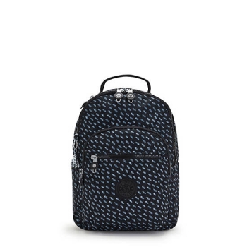 Kipling Seoul Small Printed Tablet Backpacks Blue White | US03SZPFB