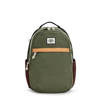 Kipling Xavi 15" Laptop Backpacks Olive | US72UCRAL