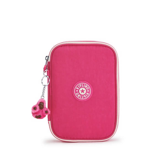 Kipling 100 Pens Fashion Pencil Case Pink Red | US13QYGNI