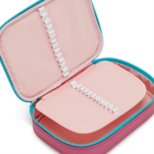 Kipling 100 Pens Metallic Case Pouches Pink | US37IBJGX