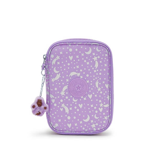 Kipling 100 Pens Printed Case Pouches Purple | US08WBERS