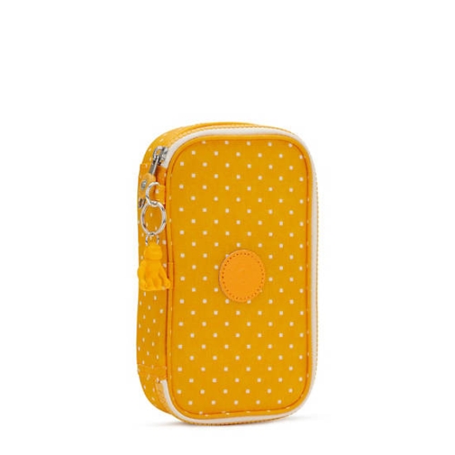 Kipling 50 Pens Printed Pencil Case Yellow | US32UNMEY