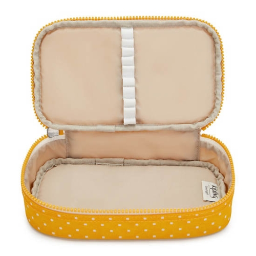 Kipling 50 Pens Printed Pencil Case Yellow | US32UNMEY