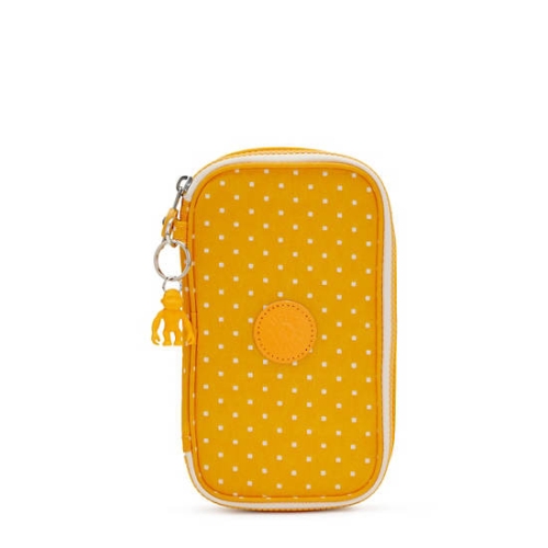 Kipling 50 Pens Printed Pencil Case Yellow | US32UNMEY