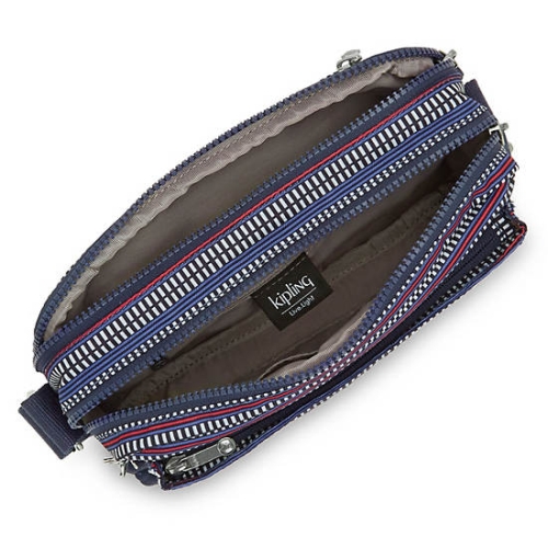 Kipling Abanu Medium Printed Crossbody Bags Blue | US72VADJB