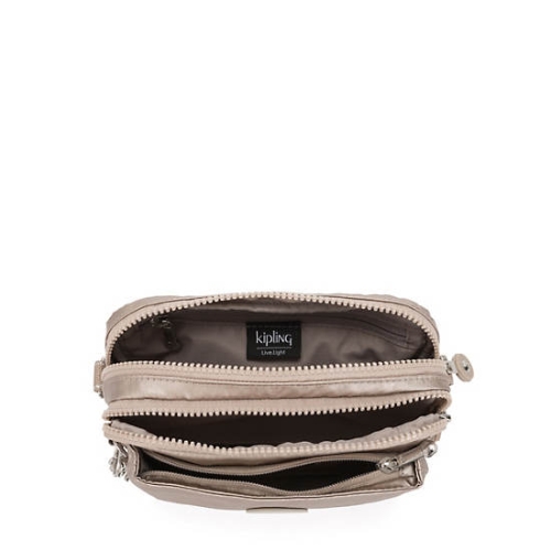 Kipling Abanu Multi Metallic Convertible Crossbody Bags Taupe | US23KEHAC