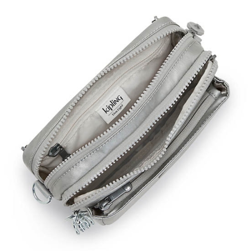 Kipling Abanu Multi Metallic Convertible Crossbody Bags Light Grey | US28OZEQJ