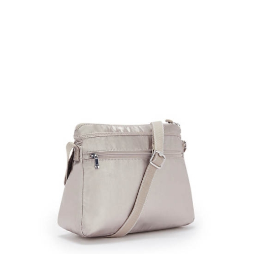 Kipling Aisling Metallic Crossbody Bags Silver | US20VPODU