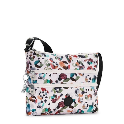 Kipling Alvar Printed Crossbody Bags White Multicolor | US54HZAKR