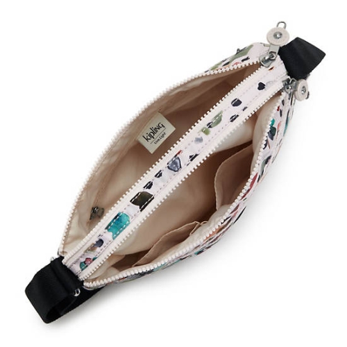 Kipling Alvar Printed Crossbody Bags White Multicolor | US54HZAKR