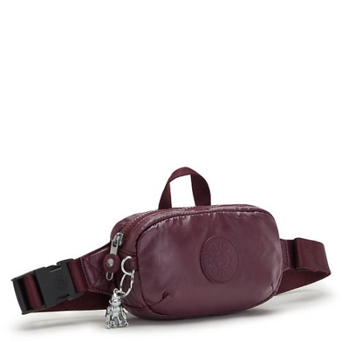 Kipling Alys Metallic Waist Bags Burgundy | US57RIMJT