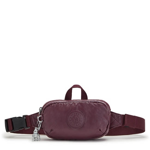 Kipling Alys Metallic Waist Bags Burgundy | US57RIMJT