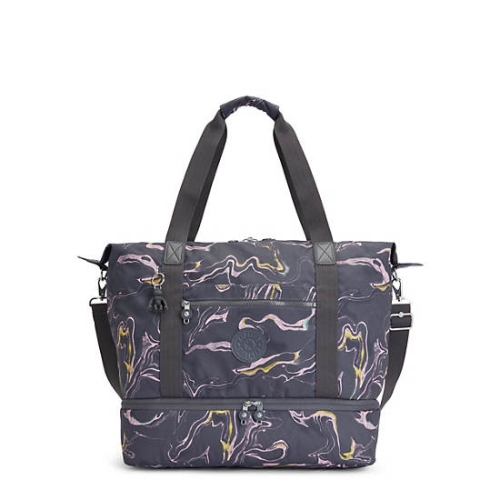 Kipling Art M Weekender Printed Tote Bags Grey | US02SCMXZ