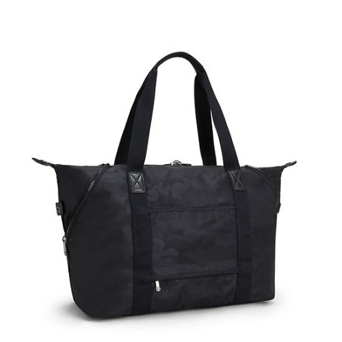 Kipling Art Medium Iconic Tote Bags Black Camo | US18VZCXE