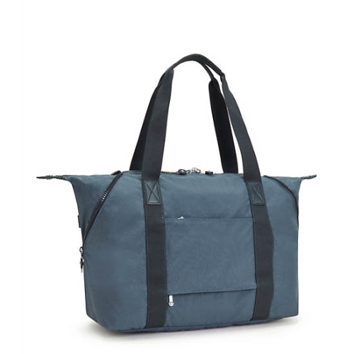 Kipling Art Medium Iconic Tote Bags Navy Grey | US78MEHTW