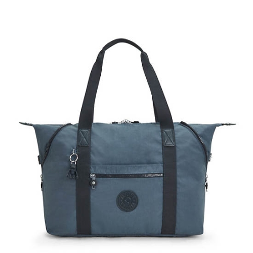 Kipling Art Medium Iconic Tote Bags Navy Grey | US78MEHTW