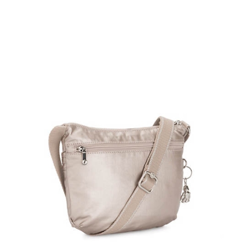 Kipling Arto Small Metallic Crossbody Bags Beige | US94NTWBY