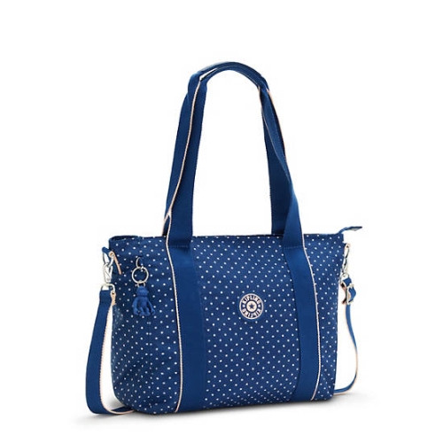 Kipling Asseni Small Printed Tote Bags Blue | US59CBVXR