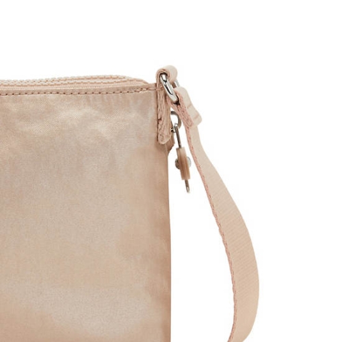 Kipling Boyd Metallic Crossbody Bags Gold | US76KACWN