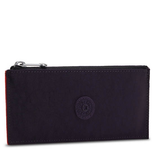 Kipling Brion Card Case Pouches Blue Red Silver | US48WUYPR