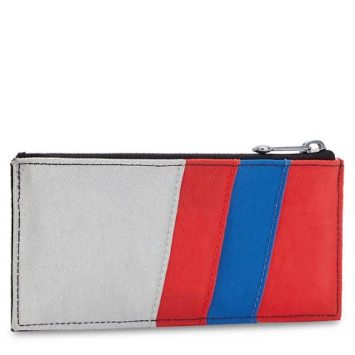 Kipling Brion Card Case Pouches Blue Red Silver | US48WUYPR