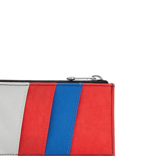 Kipling Brion Card Case Pouches Blue Red Silver | US48WUYPR