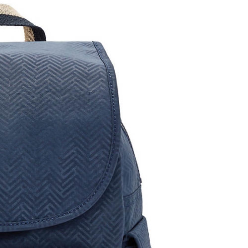 Kipling City Pack Medium Printed Backpacks Blue | US28THFKB