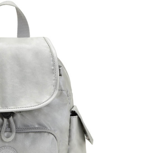 Kipling City Pack Mini Classic Metallic Backpacks Silver | US75PHDLJ