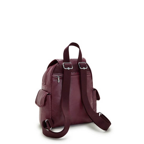 Kipling City Pack Mini Classic Metallic Backpacks Burgundy | US83XBKGR