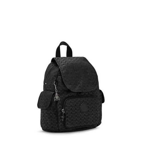 Kipling City Pack Mini Classic Printed Backpacks Black | US37ZUSOC