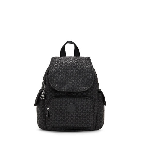 Kipling City Pack Mini Classic Printed Backpacks Black | US37ZUSOC