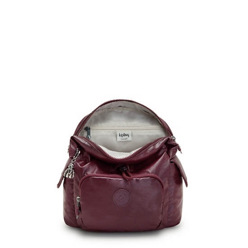 Kipling City Pack Mini Metallic Backpacks Burgundy | US14WMPQN