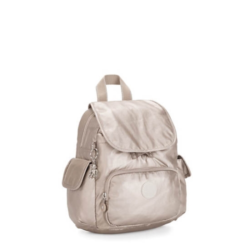 Kipling City Pack Mini Metallic Backpacks Beige | US81QAYTH