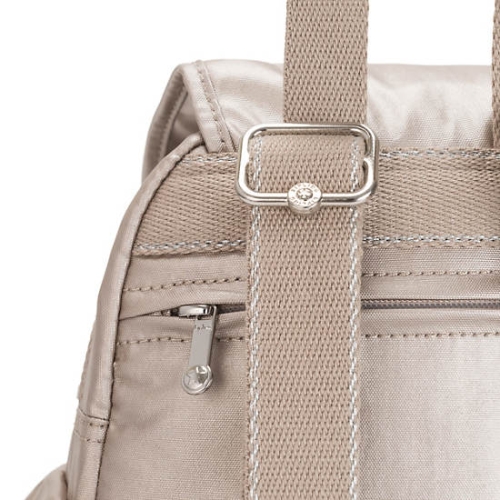 Kipling City Pack Mini Metallic Backpacks Beige | US81QAYTH