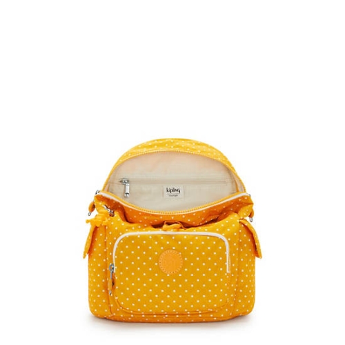 Kipling City Pack Mini Printed Backpacks Yellow | US58LBCNI