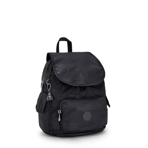 Kipling City Pack Small Classic Backpacks Black Camo | US41AMHZN