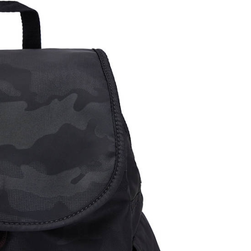 Kipling City Pack Small Classic Backpacks Black Camo | US41AMHZN